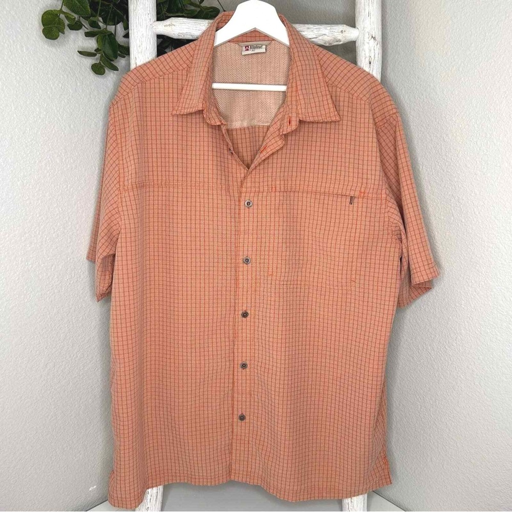 Alpine Design‎ Mens Plaid Button Up Short Sleeve Hiking Shirt XL